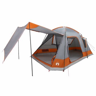 Huisje Tent Grijs en Oranje 8-persoons Polyester en staal 2