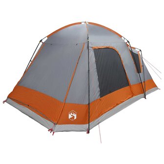 Huisje Tent Grijs en Oranje 8-persoons Polyester en staal 3