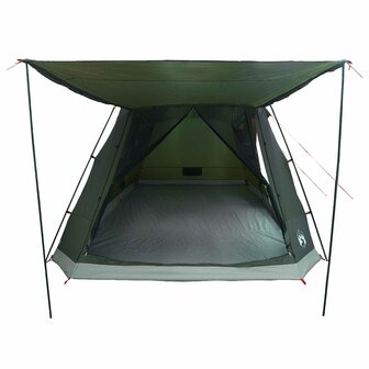 Huisje Tent met dak Leger groen 8-persoons Polyester en staal 4