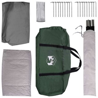 Huisje Tent met dak Leger groen 8-persoons Polyester en staal 9