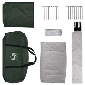 Huisje Tent met dak Leger groen 4-persoons Polyester en staal 9