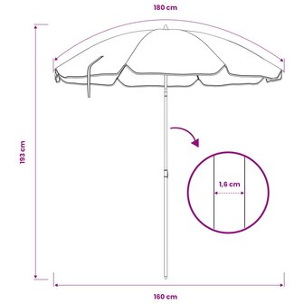 Tuinparasol 160 cm 170T polyester Oranje 7