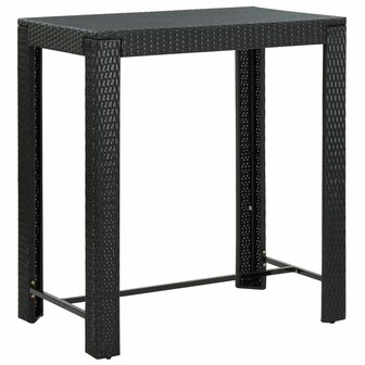 Tuinbartafel 100x60,5x110,5 cm poly rattan zwart 1