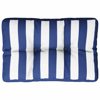 Palletkussen gestreept 50x40x12 cm stof blauw en wit 2