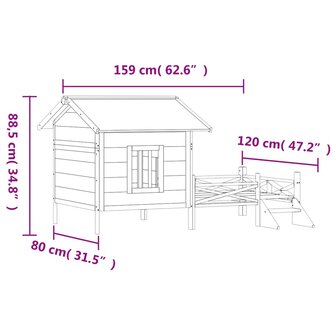 Hondenhok 159x120x88,5 cm massief grenenhout mokkakleurig 8