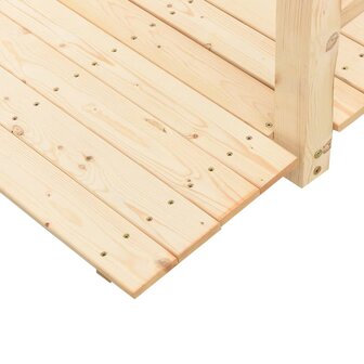 Tuinbrug met leuningen 150x67x56 cm massief vurenhout 5