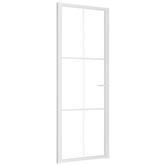 Binnendeur 76x201,5 cm ESG-glas en aluminium wit 2