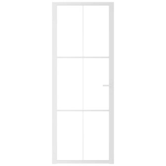 Binnendeur 76x201,5 cm ESG-glas en aluminium wit 3