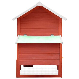 Kippenhok 170x81x110 cm massief grenen- en vurenhout rood 3