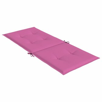 Tuinstoelkussens hoge rugleuning 2 st 120x50x3 cm stof roze 6