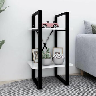 Boekenkast met 2 schappen 40x30x70 cm bewerkt hout wit 1