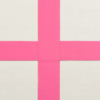 Gymnastiekmat met pomp opblaasbaar 200x200x15 cm PVC roze 10
