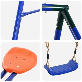 Buiten Schommelframe met Glijbaan voor tot 3 kinderen 7