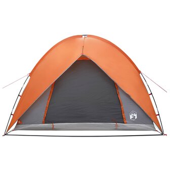 Camping Tent met Regenhoes Waterdicht Koepel Grijs en Oranje 7