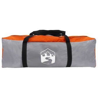 Camping Tent met Regenhoes Waterdicht Koepel Grijs en Oranje 10