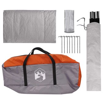 Camping Tent met Regenhoes Waterdicht Koepel Grijs en Oranje 11