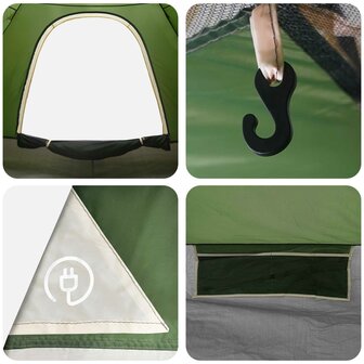Kamperen tent met dak met luchtopening Groen 190 x 140 x 105 cm 10