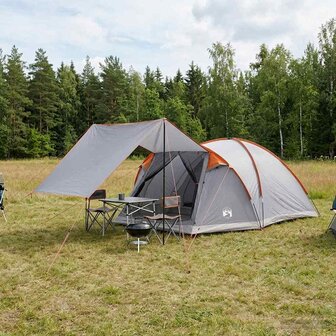 Huisje Tent Grijs en Oranje 6-persoons Polyester en staal 1