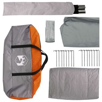 Huisje Tent Grijs en Oranje 6-persoons Polyester en staal 9