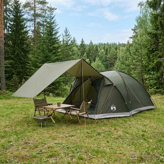 Huisje Tent met dak Leger groen 6-persoons Polyester en staal 1