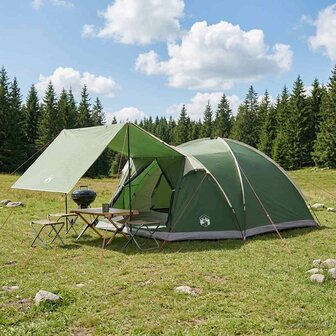Huisje Tent met dak Groen 8-persoons Polyester en staal 1