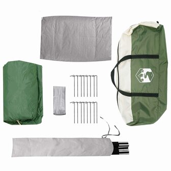 Huisje Tent met dak Groen 8-persoons Polyester en staal 9