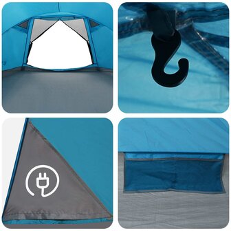 Huisje Tent met dak Blauw 8-persoons Polyester en staal 10