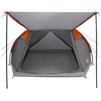 Huisje Tent Grijs en Oranje 8-persoons Polyester en staal 5