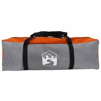 Huisje Tent Grijs en Oranje 8-persoons Polyester en staal 8
