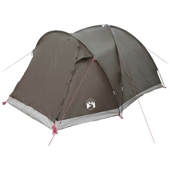 Huisje Tent met dak Bruin grijs 4-persoons Polyester en staal 3