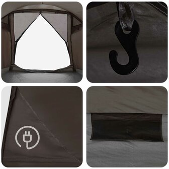 Huisje Tent met dak Bruin grijs 6-persoons Polyester en staal 10