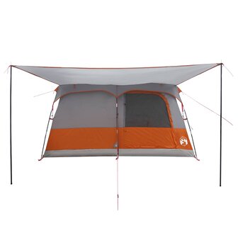 Gezinstent met dak Grijs en Oranje 320 x 210 x 180 cm Polyester 5