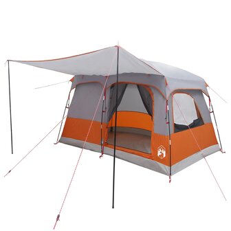 Gezinstent met dak Grijs en Oranje 380 x 260 x 190 cm Polyester 2