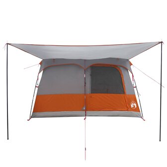 Gezinstent met dak Grijs en Oranje 380 x 260 x 190 cm Polyester 5