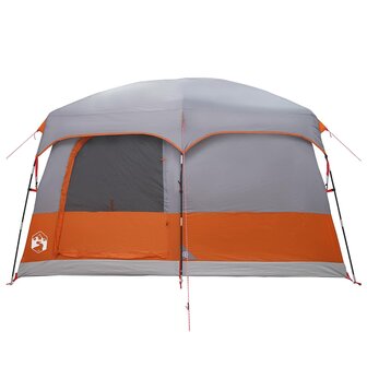 Gezinstent met dak Grijs en Oranje 380 x 260 x 190 cm Polyester 7