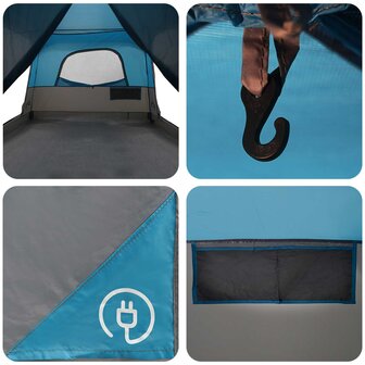 Gezinstent met dak Blauw 420 x 305 x 200 cm Polyester en staal 10