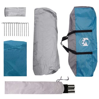 Gezinstent met dak Blauw 305 x 275 x 190 cm Polyester en staal 9