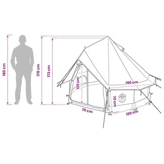 Tipi Tent Grijs en Oranje 250 x 250 cm Polyester en staal 12