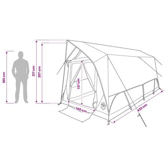 Tunneltent met dak Groen 8-persoons Polyester en staal 12