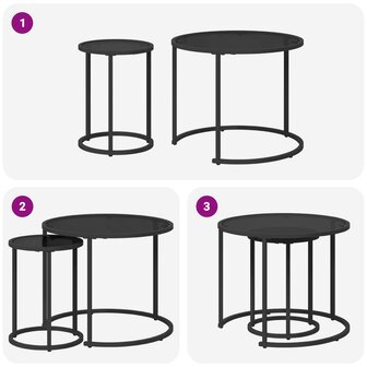 Salontafelset2 pcs 55 x 55 x 45 cm staal 11
