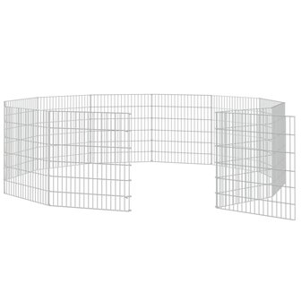 Dierenverblijf 12 panelen 54x60 cm gegalvaniseerd ijzer 5