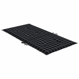 Stoelkussens 2 st lage rug ruitpatroon stof zwart 6