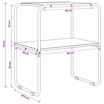 Wandtafel Sonoma Eiken 60 x 42,5 x 70 cm Bewerkt hout 8