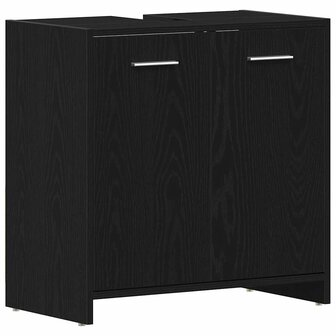 Wastafelmeubel 60x33x60 cm spaanplaat zwart eikenkleurig 2