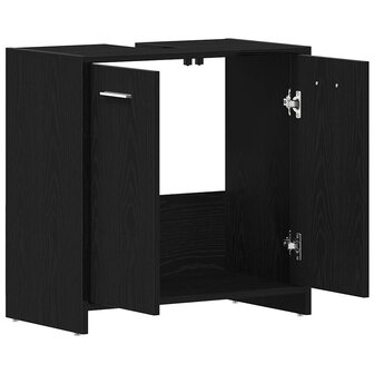 Wastafelmeubel 60x33x60 cm spaanplaat zwart eikenkleurig 5