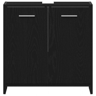 Wastafelmeubel 60x33x60 cm spaanplaat zwart eikenkleurig 6
