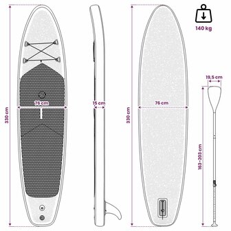 Opblaasbaar SUP Board met Zeil HYDROS 330 x 76 x 15 cm voor 11