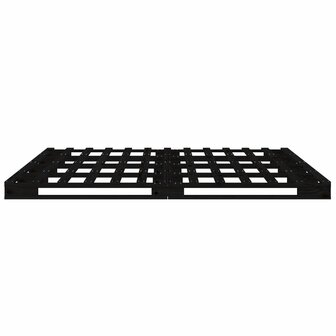 Palletbed massief grenenhout zwart 140x190 cm 6