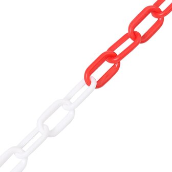 Veiligheidsketting &Oslash; 6 mm 100 m kunststof rood en wit 2