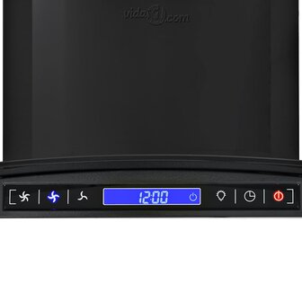 Wandafzuigkap 756 m&sup3;/u 60 cm roestvrij staal zwart 6